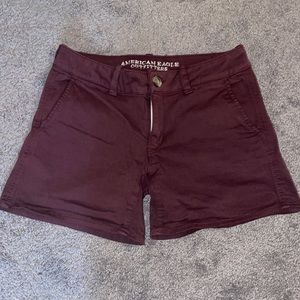 AE Maroon shorts.